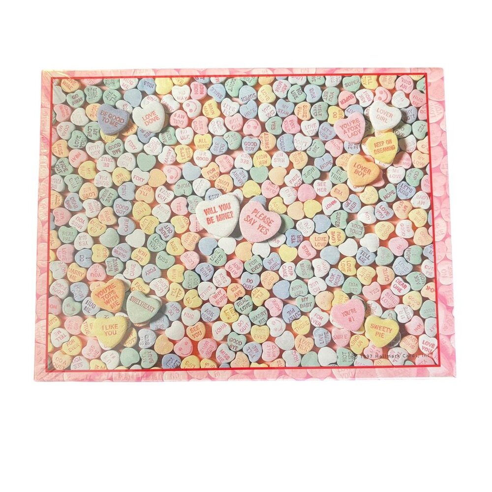 Will You Be Mine Springbok 500 Piece Jigsaw Puzzle Candy Hearts Design 18 x 23.5